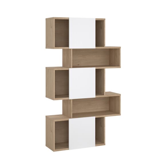 Maze Βιβλιοθήκη με 3 Ντουλάπια 95,5x31,5x166εκ. Jackson Hickory / Λευκό Γυαλιστερό