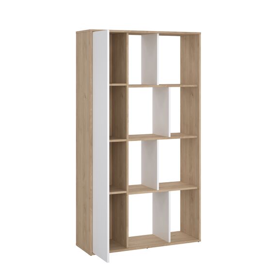 Maze Βιβλιοθήκη με μία Πόρτα  88,7x29,85x157,35εκ.  Jackson Hickory / Λευκό Γυαλιστερό