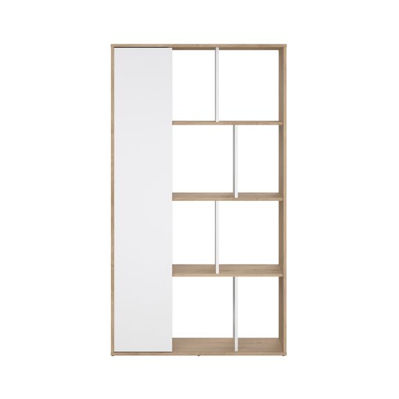 Maze Βιβλιοθήκη με μία Πόρτα  88,7x29,85x157,35εκ.  Jackson Hickory / Λευκό Γυαλιστερό