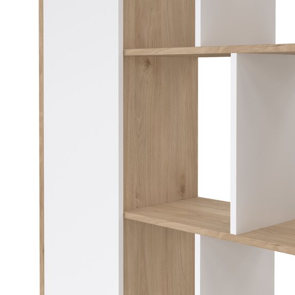 Maze Βιβλιοθήκη με μία Πόρτα  88,7x29,85x157,35εκ.  Jackson Hickory / Λευκό Γυαλιστερό