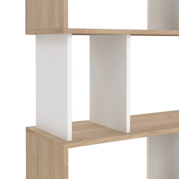 Maze Βιβλιοθήκη  80x29,5x173,5εκ. Jackson Hickory / Λευκό