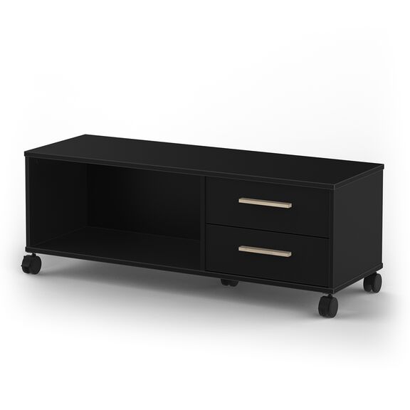 Moon Έπιπλο Τηλεόρασης 119x40x43,5εκ. Μαύρο ματ με Ροδάκια