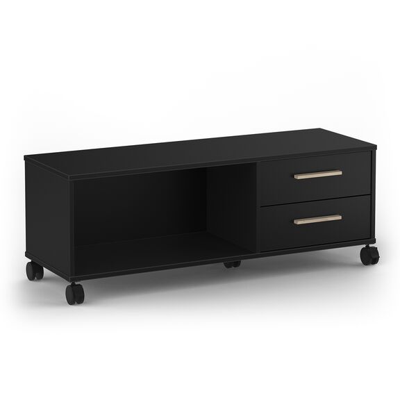 Moon Έπιπλο Τηλεόρασης 119x40x43,5εκ. Μαύρο ματ με Ροδάκια