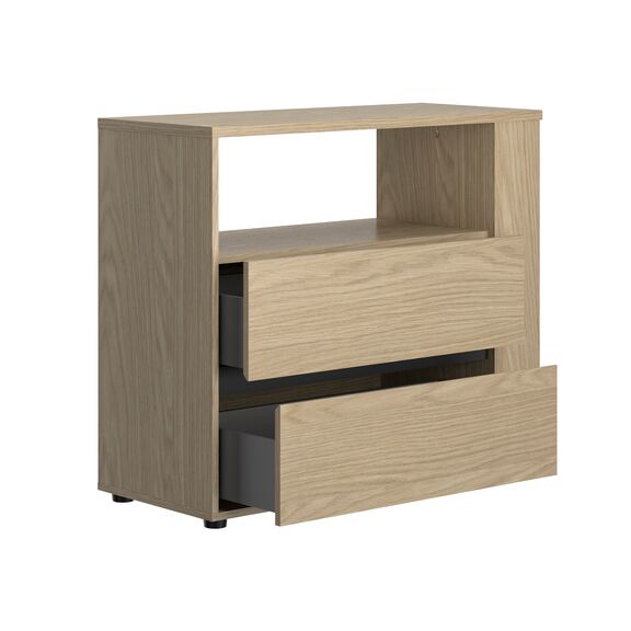 Nael Συρταριέρα με δυο Συρτάρια  94x40x80εκ. Rookwood oak