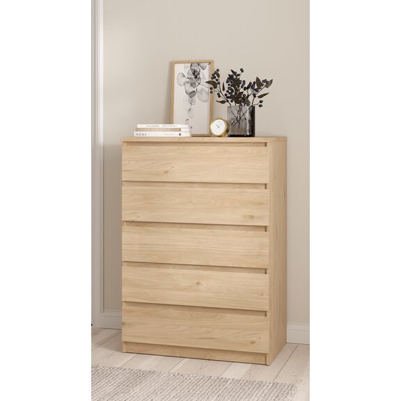 Naia Συρταριέρα με 5 Συρταριέρα 77x50x111,3εκ. Jackson Hickory