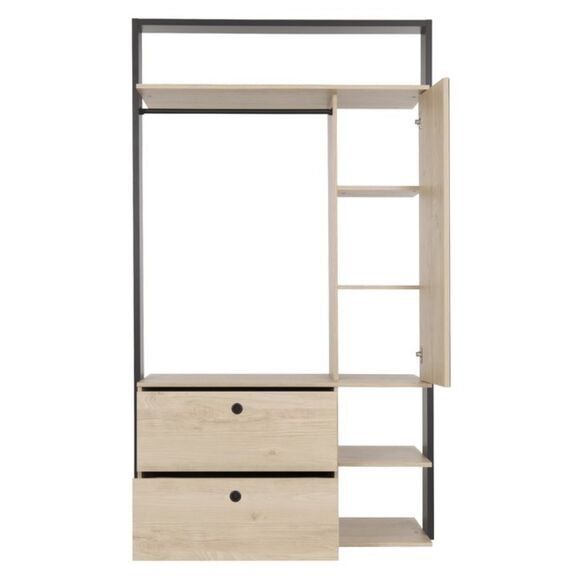 Duplex Ανοιχτή Ντουλάπα 115x45x200εκ. Black/natural Chestnut