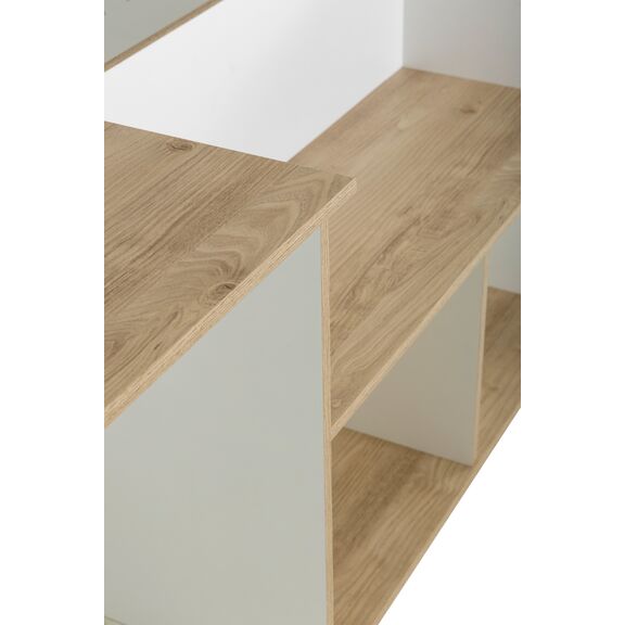 Oscar Κρεβάτι Πολυμορφικό Μονό 134x194x72εκ. ( για Στρώμα 90x190εκ. )  Natural oak / Λευκό