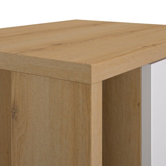 Otello Κομοδίνο με μία Πόρτα 45x35x42εκ. Helvezia oak / Λευκό
