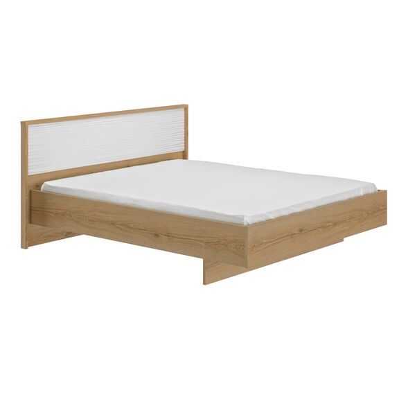 Otello Κρεβάτι Υπέρδιπλο 200x93x204εκ. ( για Στρώμα 180x200εκ.) Helvezia oak / Λευκό