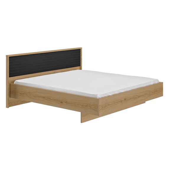Otello Κρεβάτι Υπέρδιπλο 200x93x204εκ. ( για Στρώμα 180x200εκ.) Helvezia oak / Μαύρο