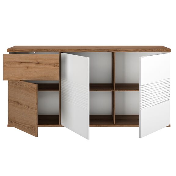 Otello Μπουφές με 3 Πόρτες και 1 Συρτάρι 180x47x87εκ.  Helvezia oak / Λευκό