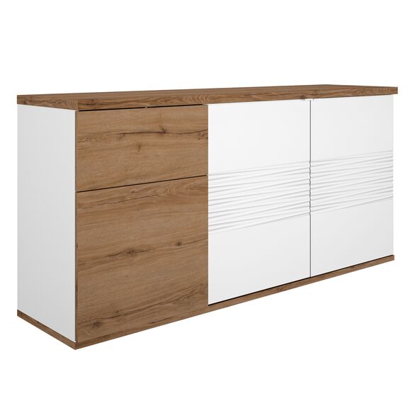 Otello Μπουφές με 3 Πόρτες και 1 Συρτάρι 180x47x87εκ.  Helvezia oak / Λευκό