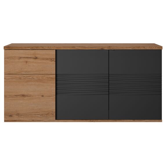 Otello Μπουφές με 3 Πόρτες και 1 Συρτάρι 180x47x87εκ.  Helvezia oak / Μαύρο