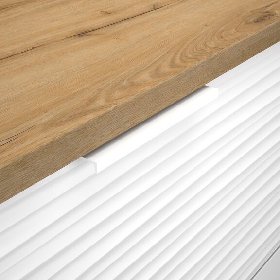Otello Συρταριέρα με 4 Συρτάρια 106x45x103εκ. Helvezia oak / Λευκό