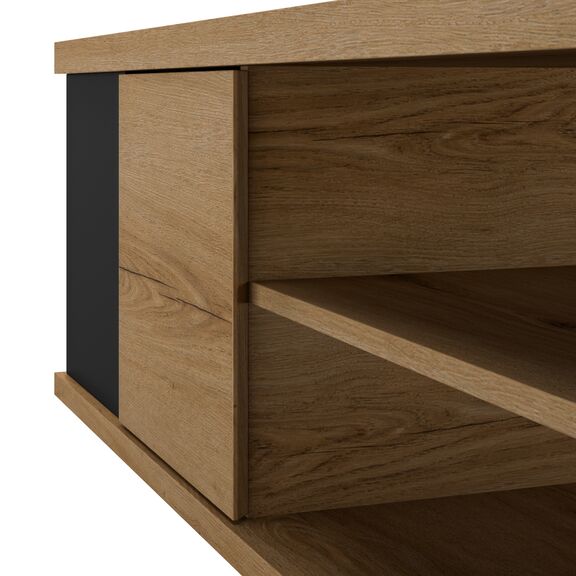 Otello Τραπεζάκι Σαλονιού 110x60x40εκ. Helvezia oak / Μαύρο