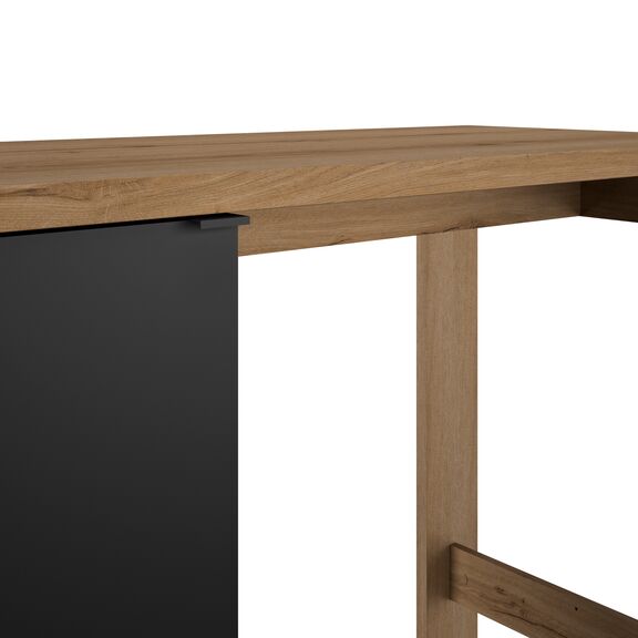 Otello Τραπέζι Ψηλό bar 136x60x91εκ. Helvezia oak / Μαύρο