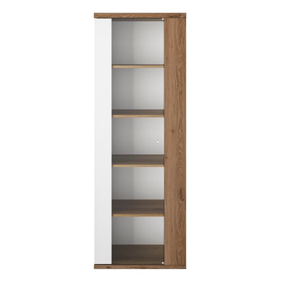 Otello Βιτρίνα με μία Πόρτα 64x45x178εκ. Helvezia oak / Λευκό
