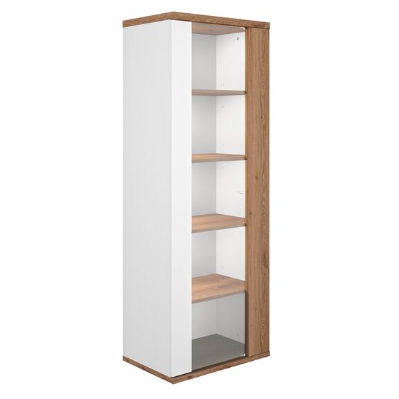Otello Βιτρίνα με μία Πόρτα 64x45x178εκ. Helvezia oak / Λευκό