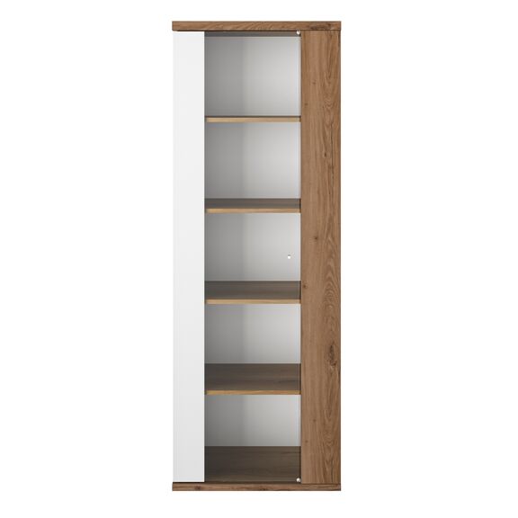Otello Βιτρίνα με μία Πόρτα 64x45x178εκ. Helvezia oak / Λευκό