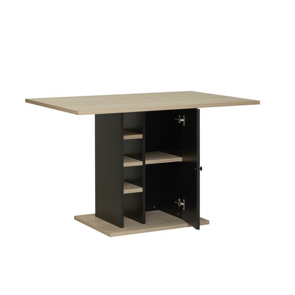 Oxford Τραπέζι με Αποθηκευτικό Χώρο 120x80x75εκ. Natural Chestnut/black