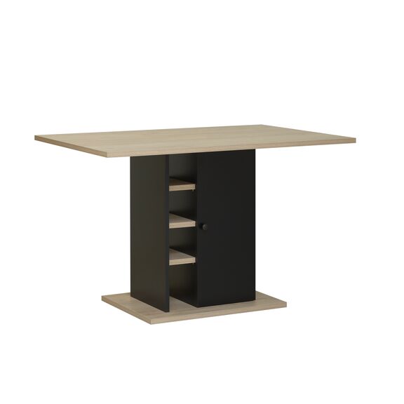 Oxford Τραπέζι με Αποθηκευτικό Χώρο 120x80x75εκ. Natural Chestnut/black