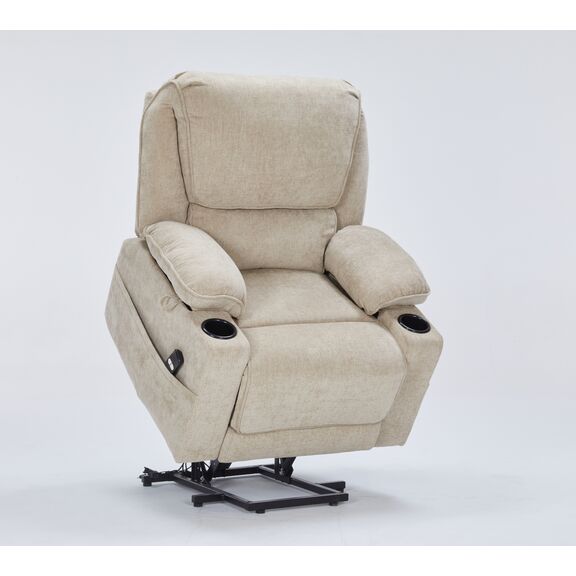 Selena Πολυθρόνα Relax Lift 89x90x103εκ. με Ηλεκτρική Ανάκλιση Μπεζ Ύφασμα