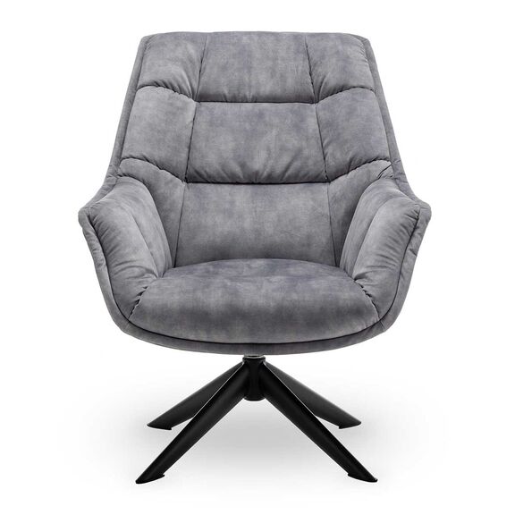 Volter Πολυθρόνα Περιστρεφόμενη 80x98x98εκ. Light Grey Velvet