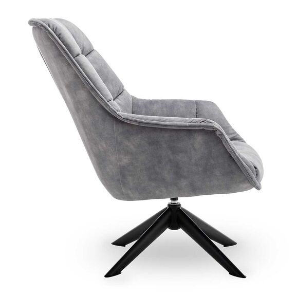 Volter Πολυθρόνα Περιστρεφόμενη 80x98x98εκ. Light Grey Velvet