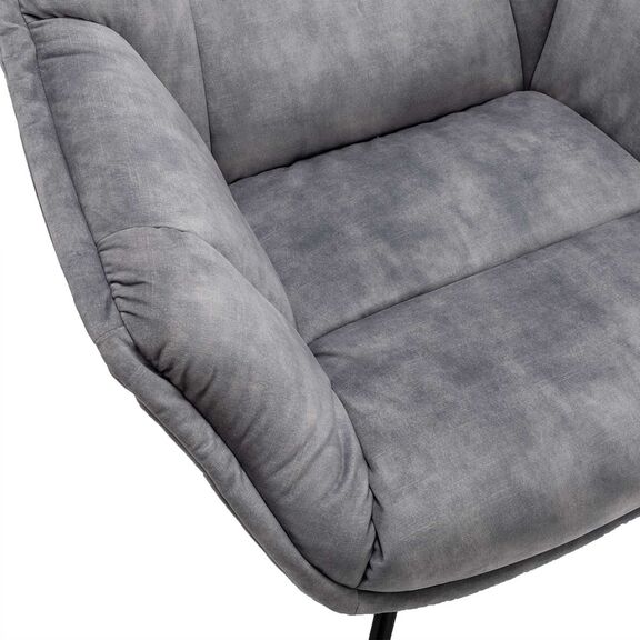 Volter Πολυθρόνα Περιστρεφόμενη 80x98x98εκ. Light Grey Velvet