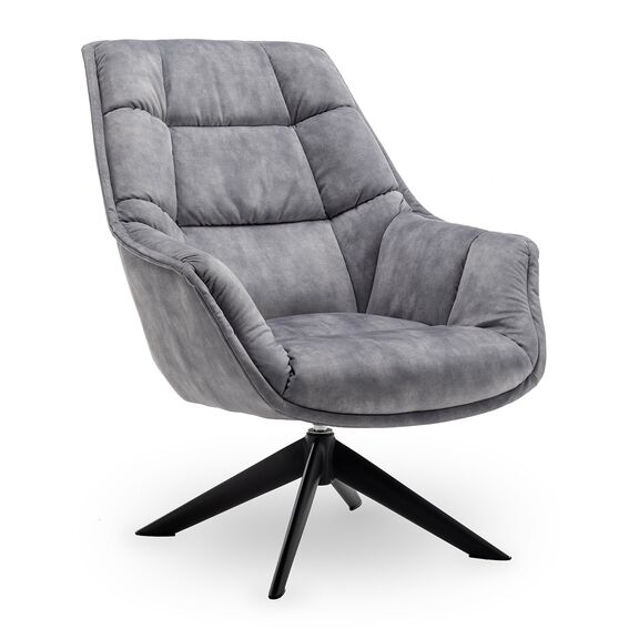 Volter Πολυθρόνα Περιστρεφόμενη 80x98x98εκ. Light Grey Velvet