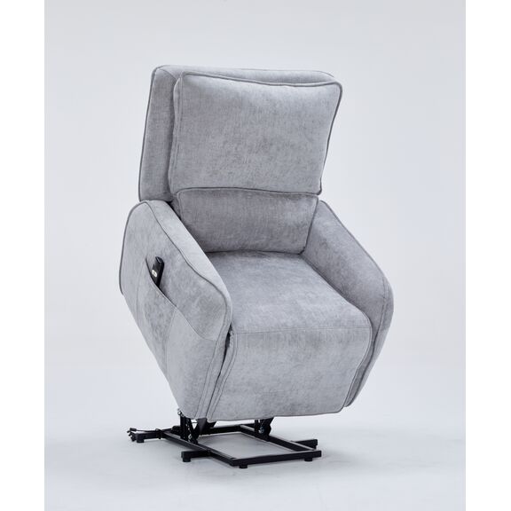 Zen Πολυθρόνα Relax Lift 81,5x96x105εκ. με Ηλεκτρική Ανάκλιση Γκρι Ύφασμα