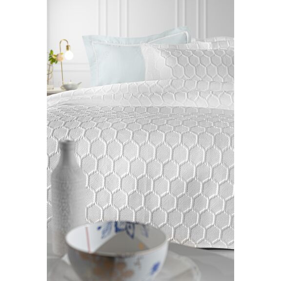 Σετ 3τμχ Κουβερλί Hive White 250x240 guy Laroche  100% Microsatin