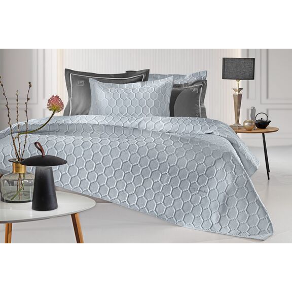 Σετ 3τμχ Κουβερλί Hive Silver 250x240 guy Laroche  100% Microsatin