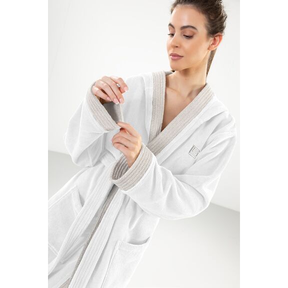 Μπουρνούζι Monogram White Medium guy Laroche  Cotton 60% - Polyester 40%