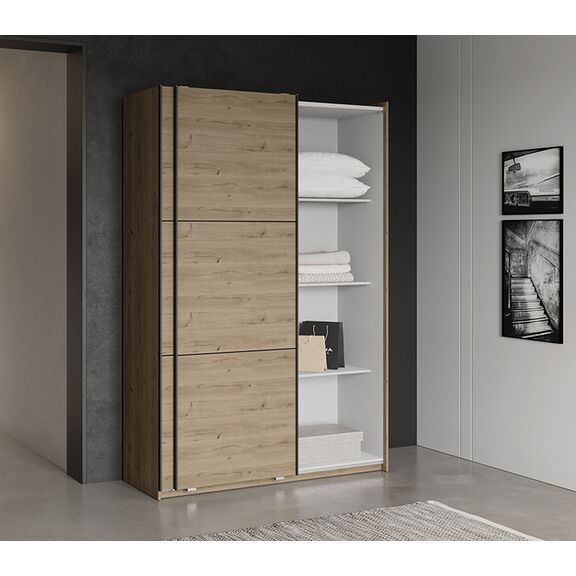 Alhabra Ντουλάπα με 2 Συρόμενες Πόρτες  148x59,9x223,7εκ. Royak oak / Black