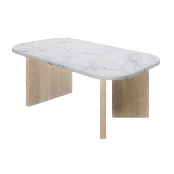 Quartz Τραπεζάκι Σαλονιού 105x58x39εκ. Natural Chestnut / Marble