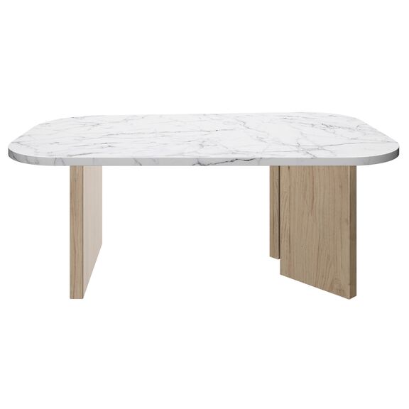 Quartz Τραπεζάκι Σαλονιού 105x58x39εκ. Natural Chestnut / Marble