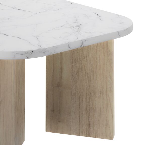 Quartz Τραπεζάκι Σαλονιού 105x58x39εκ. Natural Chestnut / Marble