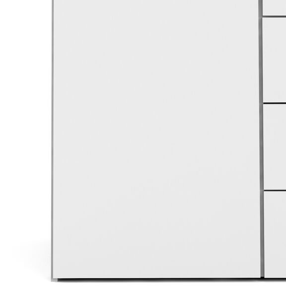 Space Ντουλάπα με 2 Πόρτες και 3 Συρτάρια 77,6x49,5x175,4εκ. Λευκό
