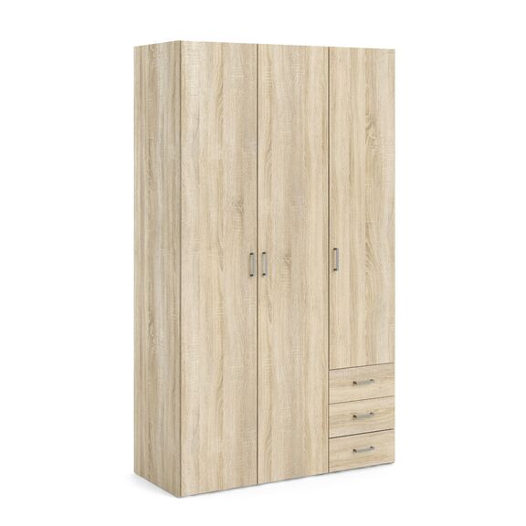 Space Ντουλάπα με 3 Πόρτες και 3 Συρτάρια 115,8x49,5x200,4εκ. Δρυς