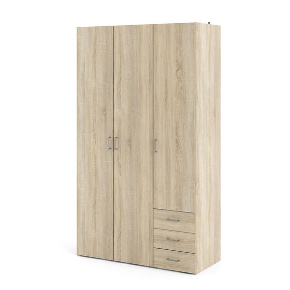 Space Ντουλάπα με 3 Πόρτες και 3 Συρτάρια 115,8x49,5x200,4εκ. Δρυς