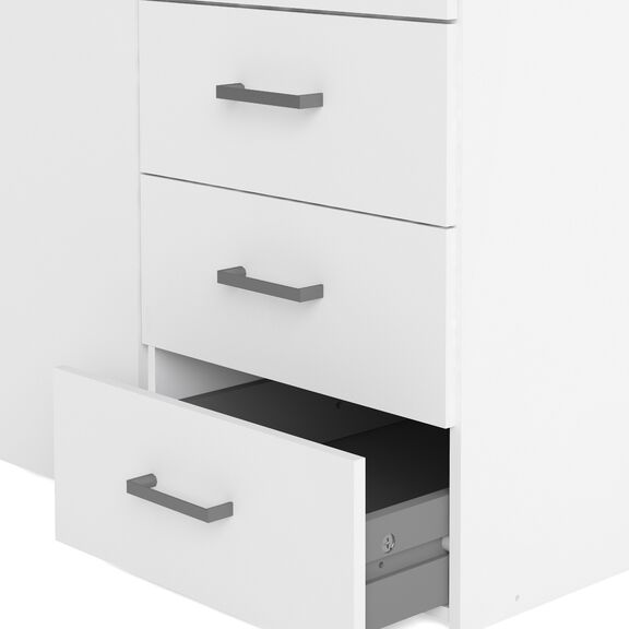 Space Ντουλάπα με 3 Πόρτες και 3 Συρτάρια 115,8x49,5x200,4εκ. Λευκό