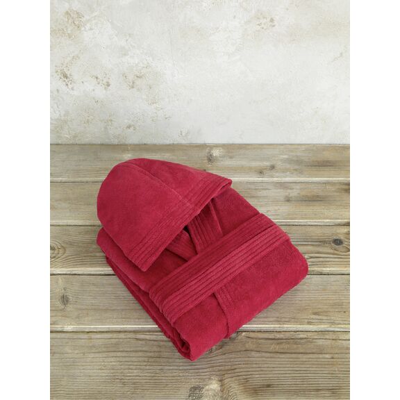 Μπουρνούζι με Κουκούλα zen - Medium - Happy red