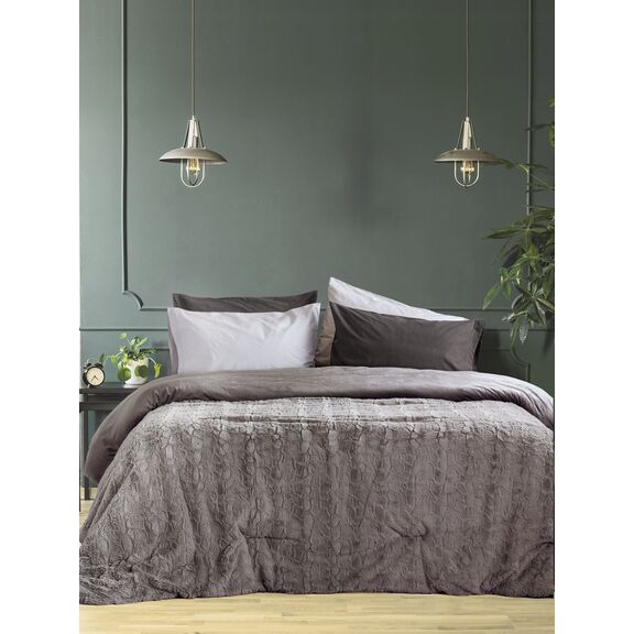 Κουβέρτα/πάπλωμα Υπέρδιπλο 220x240 - Velure Cigar Beige