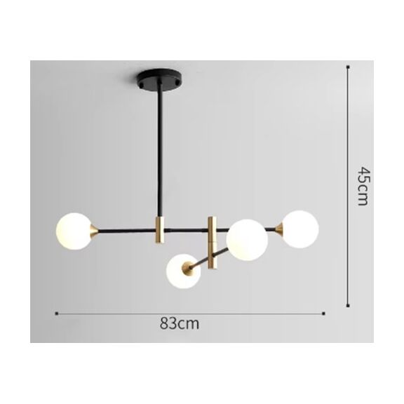 Se21-ha-4 Haruto Black and Gold Pendant Opal 83x45cm  E27*4  max 60w Ip20  2 Years Warranty
