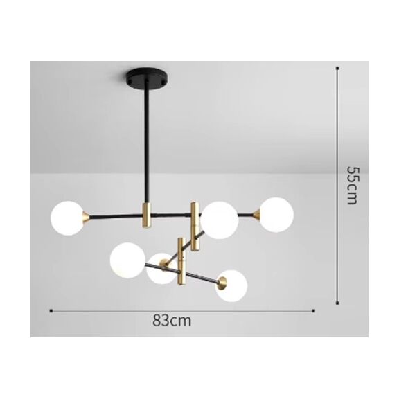 Se21-ha-6 Haruto Black and Gold Pendant Opal 83x55cm E27*6 Max60w Ip20 2 Years Warranty