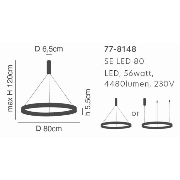 Se led 80 Amaya Pendant Gold mat δ5