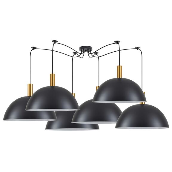 Se21-gm-4-bl6-Ms50 Adept Tube Gold Matt Pendant Black Metal Shade+