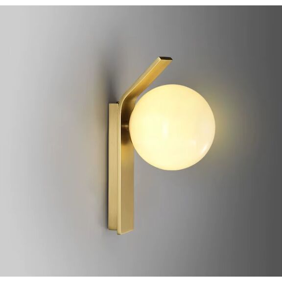 Se21-gm-15 Kelia Wall Lamp Brass and Opal e14 12x15x22cm Ip20 220v 2 Years Warranty