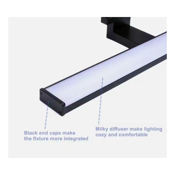 Se-bl-40 Mulan Wall Lamp Black 40cm 3cct 8w With Memory